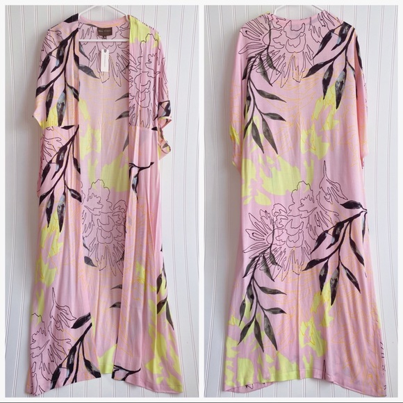 Anthropologie x Bel Kazan Open-Front Short Sleeve Duster Kimono NWT One Size - Picture 6 of 15